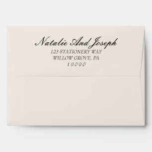 Fancy Black Cream Old Money Retro Wedding Envelope