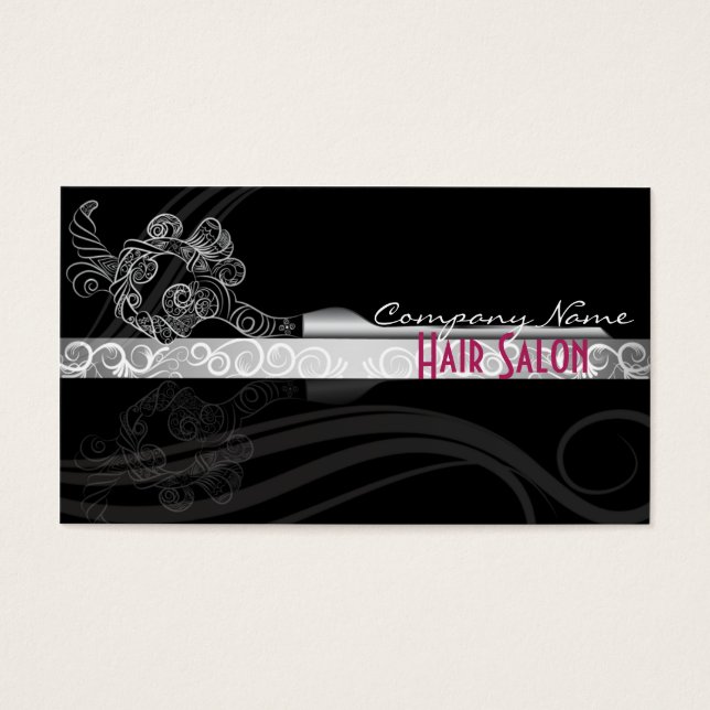 Fancy black hair salon business/gift cards (Front)
