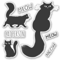 Fancy Black Kitties | Pet Cats Vinyl Sticker Set