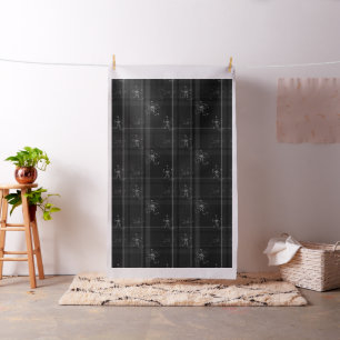Fancy Black Plaid Combed Cotton (56" W) Fabric
