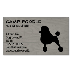 Fancy Black Standard Poodle Silhouette Magnetic Business Card