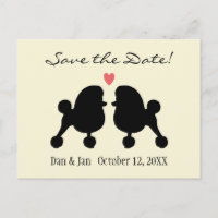 Fancy Black Toy Poodles Wedding Save the Date
