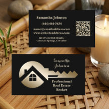 Fancy Black w/Gold Key QR Code Real Estate
