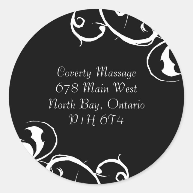 Fancy Black & White Stickers -  CO (Front)