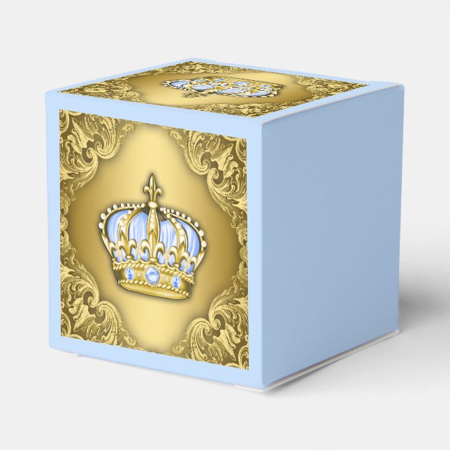 Fancy Blue and Gold Prince Favour Box (Back Side)