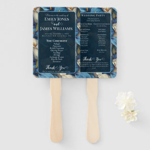Fancy Blue Calla Lilies Charm Destination Wedding Hand Fan