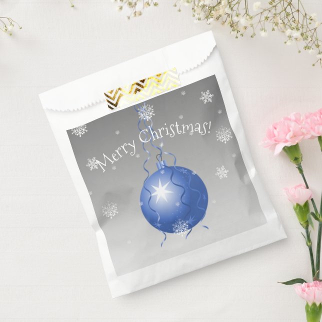 Fancy Blue Christmas Ornament Favour Bags (Sealed)