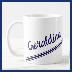 Fancy Blue Name on Plain White Coffee Mug