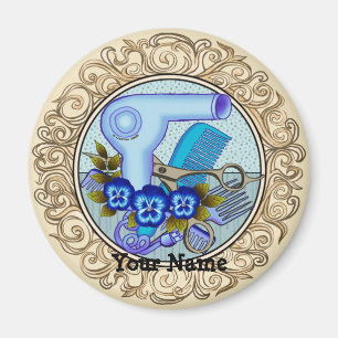 Fancy Blue Pansy Beautician  Magnet