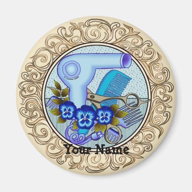 Fancy Blue Pansy Beautician  Magnet (Front)