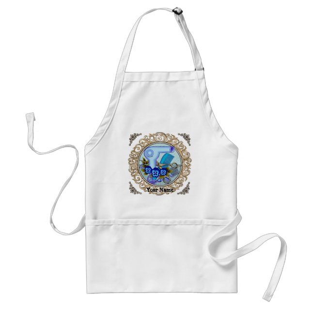 Fancy Blue Pansy Beautician   Standard Apron (Front)