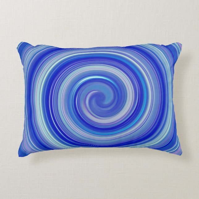Fancy blue spiral flip flops decorative cushion (Front)