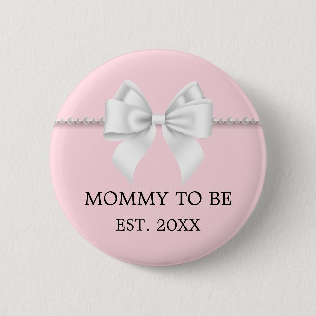 Fancy Blush Pink Tiffany Mother To Be Baby Shower 6 Cm Round Badge (Front)