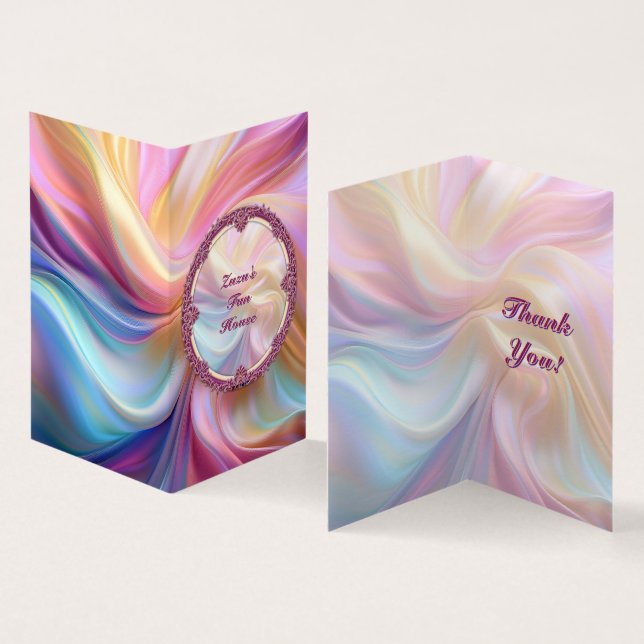 Fancy Border Colourful Pastel Silk Personalise (Inside and Outside)