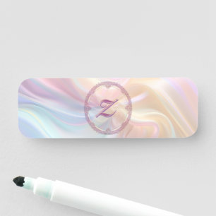 Fancy Border Colourful Pastel Silk Personalise Name Tag