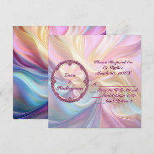 Fancy Border Colourful Pastel Silk Personalise Thank You Card