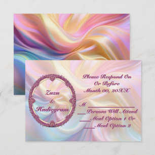 Fancy Border Colourful Pastel Silk Personalise Thank You Card
