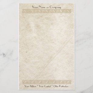 Fancy Border Elegance Tan Stationery