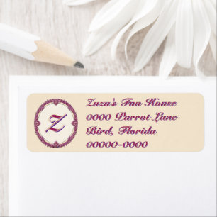 Fancy Border Purple/Pink And Cream Personalise