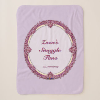 Fancy Border Purple/Pink And Cream Personalise Sherpa Blanket