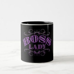 Fancy Boss Lady Design Two-Tone Coffee Mug