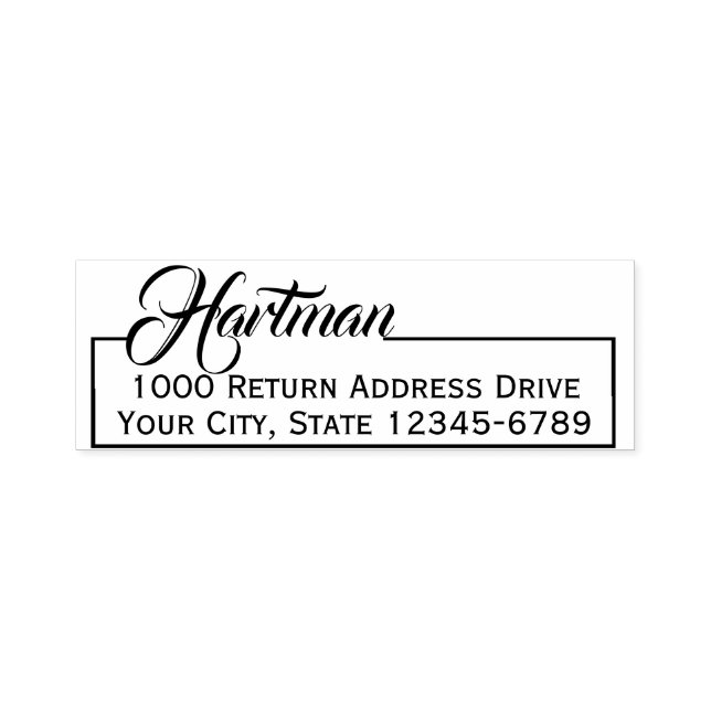 Fancy Boxed Return Address Self-inking Stamp (Design)