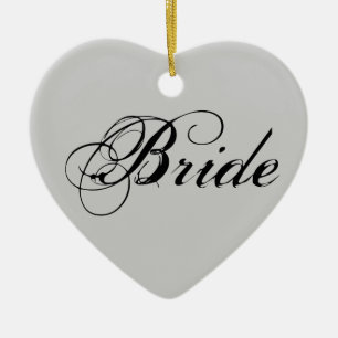 Fancy Bride On Grey Ceramic Tree Decoration