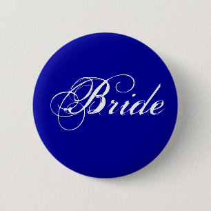 Fancy Bride On Navy 6 Cm Round Badge