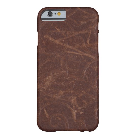 Fancy Brown Swirl Faux Leather Barely There iPhone 6 Case