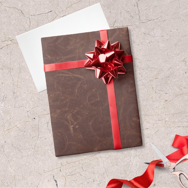 Fancy Brown Swirl Faux Leather Wrapping Paper (Creator Uploaded)