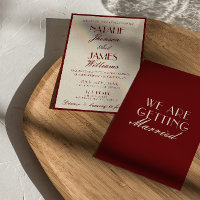 Fancy Burgundy Cream Classy Old Money Wedding