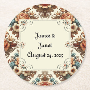 Fancy Buttercream Floral Customisable Coaster