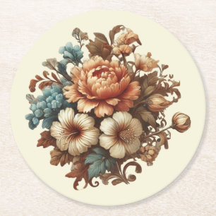 Fancy Buttercream Floral Paper Coaster