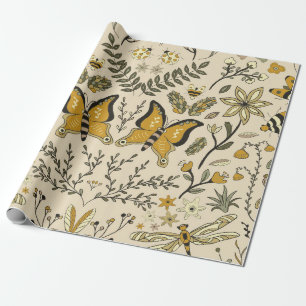 Fancy Butterflies and Flowers 2 Wrapping Paper