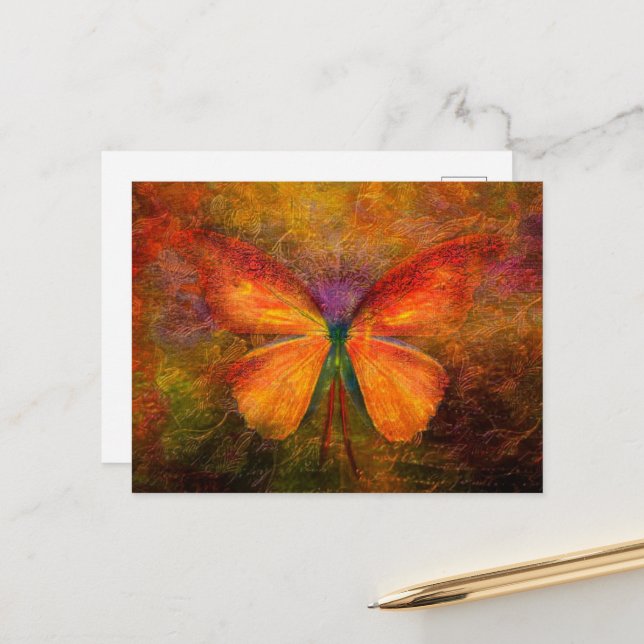 Fancy butterfly postcard (Front/Back In Situ)