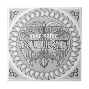 Fancy Caduceus Nurse Tile