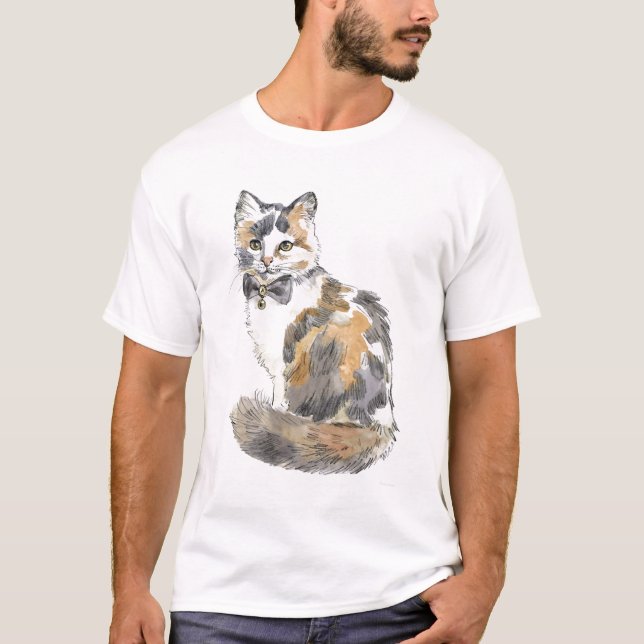 Fancy Calico Cat T-Shirt (Front)