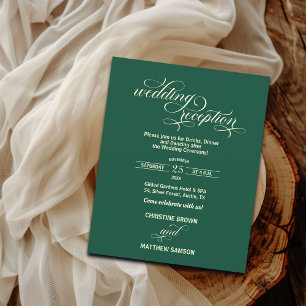 Fancy Calligraphy Wedding Reception Budget Invite