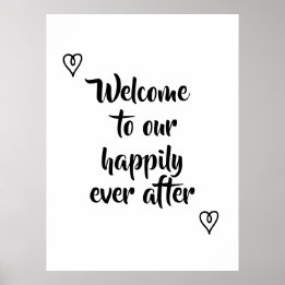 Fancy Calligraphy Welcome to our Storybook Wedding Poster