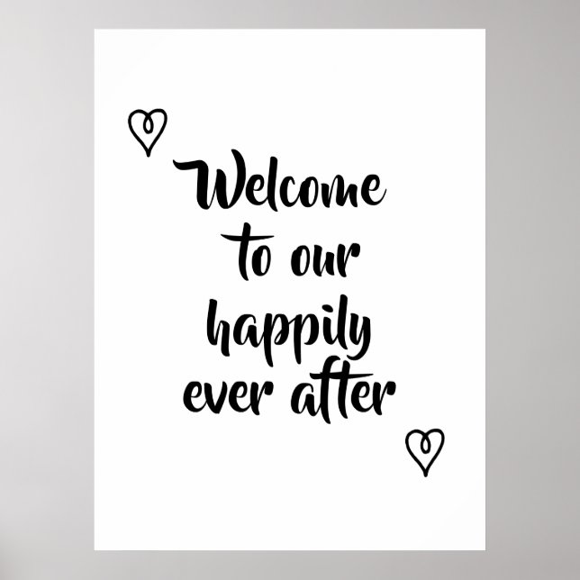 Fancy Calligraphy Welcome to our Storybook Wedding Poster (Front)