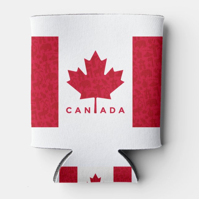 Fancy Canadian Flag Can Cooler (Front)