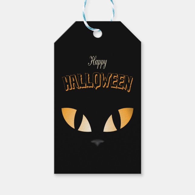 Fancy Cat Eyes- Halloween Gift Tags (Front)