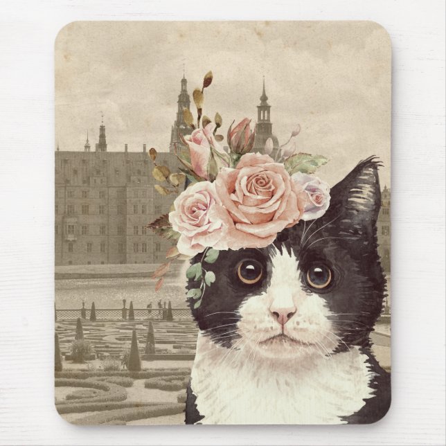 Fancy Cat & The Castle Mouse Mat (Front)