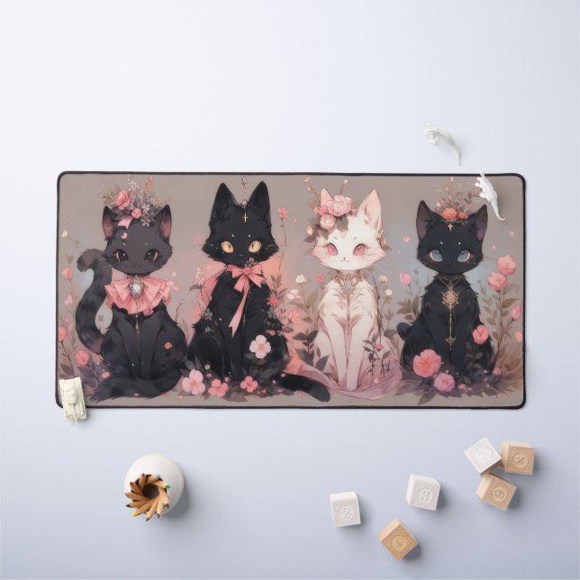 fancy cats desk mat (Kids Table)
