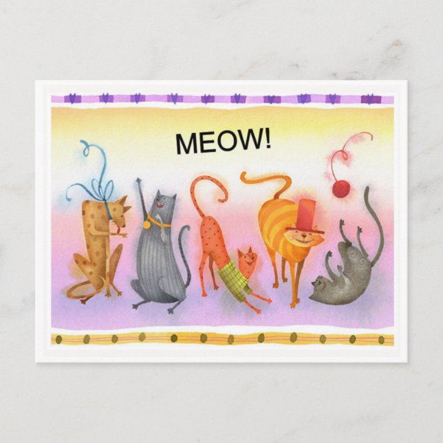 Fancy Cats New Addition To Our Home Postcard (Front)