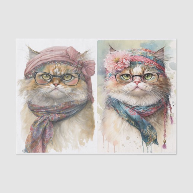 Fancy Cats  Tissue Paper (Front)