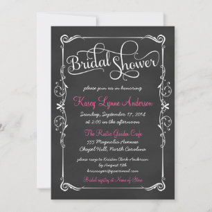 Fancy Chalkboard Bridal Shower Invitations