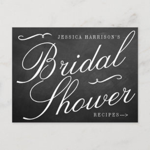Fancy Chalkboard Bridal Shower Recipe Cards