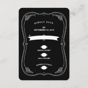 Fancy Chalkboard Vintage Bracket RSVP Response