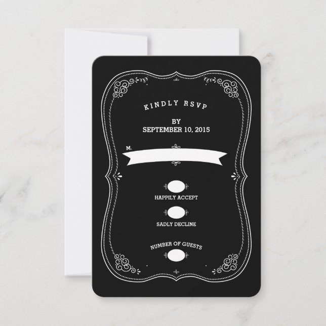 Fancy Chalkboard Vintage Bracket RSVP Response (Front)